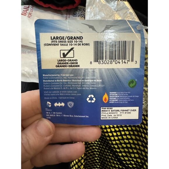 Rubies DC Comics Batgirl Fishnet Corset Large New Batman Halloween Cosplay - Picture 5 of 8